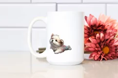 Watercolor Cute Dog Petals Wind Sublimation Clipart Product Image 2
