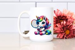 colorful Baby Unicorn with Racket Product Image 2