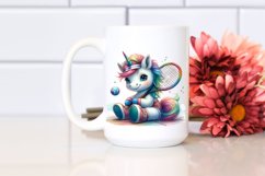 Baby Unicorn with Racket, High-Res PNG Product Image 2