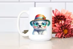 Colorful Baby Polar Bear with Sun Hat and Sunglasses Product Image 2
