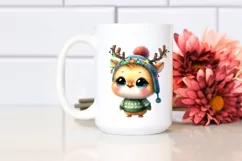 Winter Peacock with Reindeer Horns PNG Product Image 2