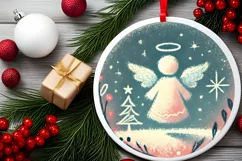 Round Christmas Ornament Sublimation|Clipart Product Image 1