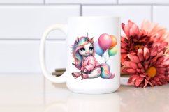 johny buBravo Watercolor Unicorn Pose | Sublimation Clipart Product Image 2