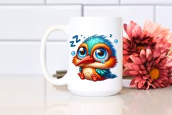Small Baby Kingfisher Sleeping | Clipart Product Image 2