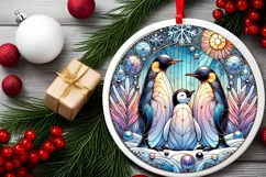 Round Christmas Ornament Sublimation|Clipart Product Image 1