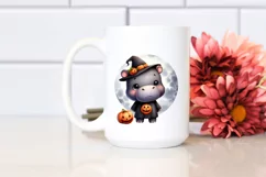 Cute Baby Hippo Halloween PNG Product Image 2