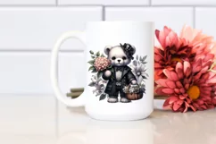 Gothic Baby Bear with Flowers | Sublimation | Clipart Product Image 2