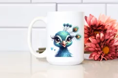 Funny Cute Peacock Portrait | Sublimation Clipart Product Image 2