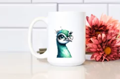 Funny Cute Peacock Portrait | Sublimation Clipart Product Image 2