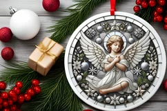 Round Christmas Ornament Sublimation|Clipart Product Image 1