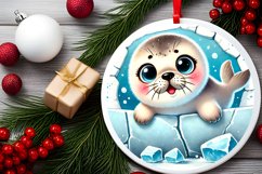 Round Christmas Ornament Sublimation|Clipart Product Image 2