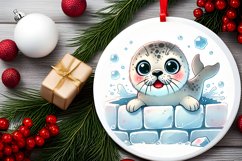 Round Christmas Ornament Sublimation|Clipart Product Image 2
