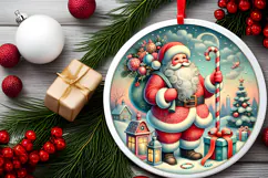 Round Christmass Ornament PNG Product Image 2