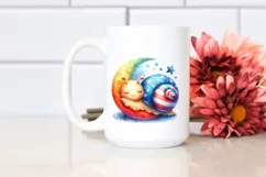 Colorful Baby Moon Snail Watercolor Clipart Product Image 2