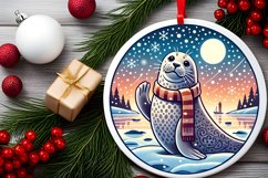 Round Christmas Ornament Sublimation|Clipart Product Image 1
