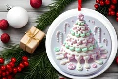 Round Christmas Ornament Sublimation|Clipart Product Image 1