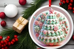 Round Christmas Ornament Sublimation|Clipart Product Image 1