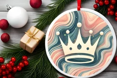Round Christmas Ornament Sublimation|Clipart Product Image 1