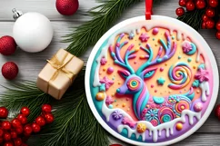 Round Christmas Ornament Sublimation|Clipart Product Image 2