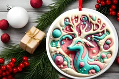 Round Christmas Ornament Sublimation|Clipart Product Image 2