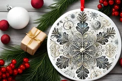 Round Christmas Ornament Sublimation|Clipart Product Image 1
