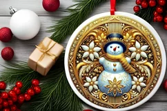 Round Christmas Ornament Sublimation|Clipart Product Image 1