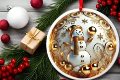 Round Christmas Ornament Sublimation|Clipart Product Image 1