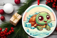 Round Christmas Ornament Sublimation|Clipart Product Image 2