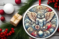 Round Christmas Ornament Sublimation|Clipart Product Image 2