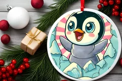 Round Christmas Ornament Sublimation|Clipart Product Image 1