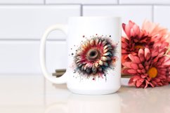 Artistic Gerbera Watercolor Splash | Sublimation | Clipart Product Image 2