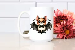 Funny Halloween Bat Watercolor Clipart Product Image 2