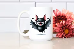 Funny Halloween Bat Watercolor Clipart Product Image 2