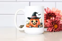 Cute Halloween Pumpkin Watercolor Clipart Product Image 2