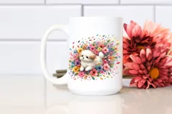 Watercolor Cute Dog Petals Wind Sublimation Clipart Product Image 2