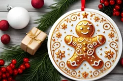 Round Christmas Ornament Sublimation|Clipart Product Image 1