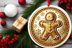 Round Christmas Ornament Sublimation|Clipart Product Image 2