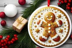 Round Christmas Ornament Sublimation|Clipart Product Image 2