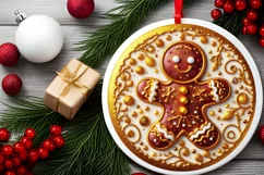 Round Christmas Ornament Sublimation|Clipart Product Image 1
