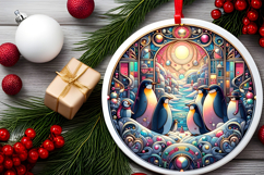 Round Christmass Ornament PNG Product Image 2