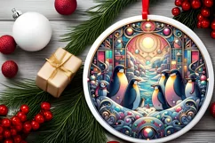 Round Christmas Ornament Sublimation|Clipart Product Image 1