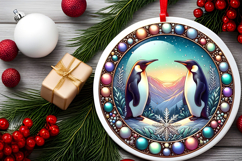 Round Christmass Ornament PNG Product Image 2
