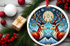 Round Christmas Ornament Sublimation|Clipart Product Image 2