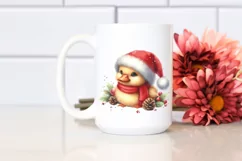 Cute Baby Duck Santa Hat PNG Product Image 2