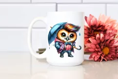 Happy Owl Model with Raincoat, Transparent PNG Product Image 2