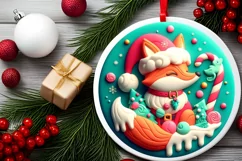 Round Christmas Ornament Sublimation|Clipart Product Image 2