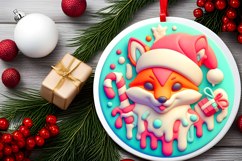 Round Christmass Ornament PNG Product Image 2