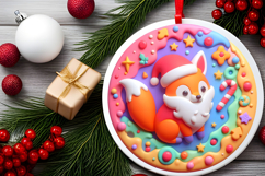 Round Christmass Ornament PNG Product Image 2