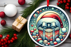 Round Christmass Ornament PNG Product Image 2