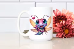 colorful Dragonfly Love Sign Portrait | Sublimation Clipart Product Image 2